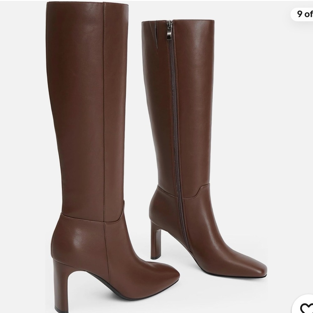 Brown Knee-High Leather Boots